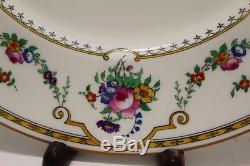 Vintage Set of 12 Cauldon China Sledmere Dinner Plates with Floral Design 10 1/2