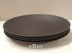 Vintage Wedgwood Black Basalt Set of 4 Coupe Plates 8-7/8 Luncheon Dinner