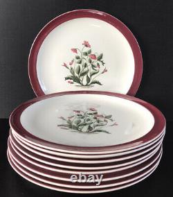Vintage Wedgwood Mayfield Ruby Dinner Plates 10 Barlaston England Set Of 9