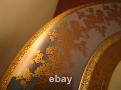 Vintage Wheeling Decorating China Gold Encrusted Flower Set of 4 Dinner Plates B