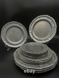 Vintage Wilton Columbia PA Pewter Queen Ann Dinner Plates Bread Plates Set of 12