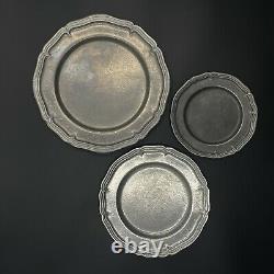 Vintage Wilton Columbia PA Pewter Queen Ann Dinner Plates Bread Plates Set of 12