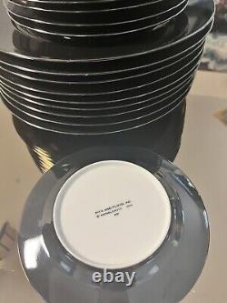 Vintage all-black dinnerware 3-plate set for 8 (24 dishes in total + bonus!)