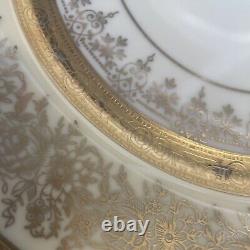 Vintage antique gold Gilt Pickard opulent bohemia dinner plates Plate four