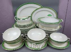 Vintage green Alfred Meakin ironstone Dinner Service Set for 6. Plates etc. 1945