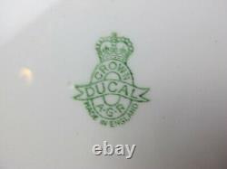 Vtg Crown Ducal green Chatsworth 7285 Dinner Plate Service Set. 6 place setting