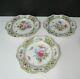 Vtg Dresden Hand Painted Floral Reticulated Plate 8 5/8 Set Of 3 Bavaria Lovely
