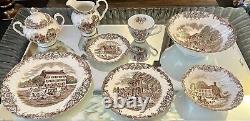 Vtg Johnson Brothers Heritage Hall Made in England Ironstone 43 piece Set #4411