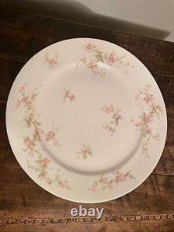 Vtg. Theodore Haviland Limoges France Pink Floral 9 3/4 Dinner Plates Set of 10