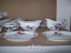 Vtg WWII Fine China Set Royal Rose Japan Rare 42 Pieces Holiday Dinner Dining