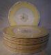 Wedgwood China Wh2976 Set Of 12 Yellow Rim Gray Flowers Dinner Or Service Plates
