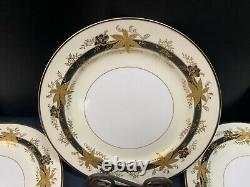Wako GOLDEN MAPLE #2080 Gold Embossed Set of 4 Dinner Plates 10 1/8