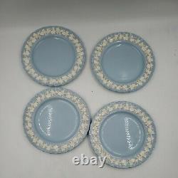Wedgewood Queensware Shell Cream On Lavender Blue 8 Dinner Plates Set of 4 V1