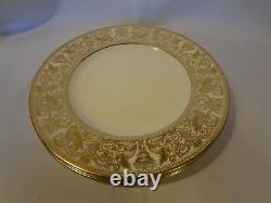 Wedgwood Florentine Gold Set of 4 Dinner Plates Pattern #4219