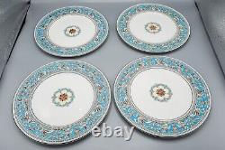 Wedgwood Florentine Turquoise Dinner Plates Set of 11- 10 3/4 FREE USA SHIPPING