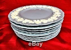 Wedgwood Queensware CREAM on LAVENDER SHELL 10-1/2 DINNER PLATES Set of 8