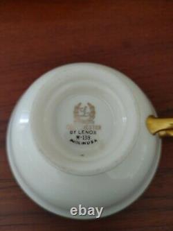 Westchester by Lenox M-139 4PC Place Dinner Setting Plate Cup Saucer Gold