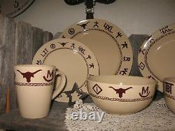 Western Branded Dinnerware 4 Place Setting Western Kitchen Dining Room 16 Ps
