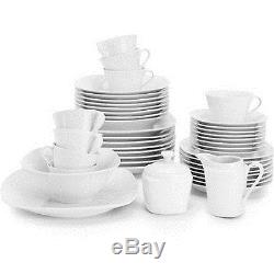 White Square Dinnerware Dinner Set Plates Serving Dishes Bowls 45 Pc Kitchen New