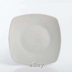 White Square Dinnerware Set 30-Piece Porcelain Plates Dinner Dish Service For 6