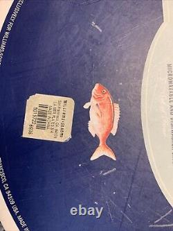 Williams Sonoma 4 Dinner Plates Set La Mer Fish Marc Lacaze 10.5 With Box