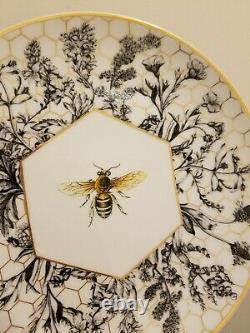 Williams Sonoma Honeycomb Dinner Plates & Bee Salad Plate Setting Set for 4 NEW