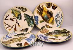 Williams Sonoma POISSON Fish Plates by Marc Lacaze 8 3/4 Set 4