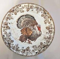 Williams Sonoma Plymouth Bird Dinner Plates Turkey 10.5 Set of 8 New