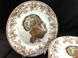 Williams Sonoma Plymouth Turkey Thanksgiving Dinner Plates Set of 7! Excellent