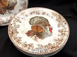 Williams Sonoma Plymouth Turkey Thanksgiving Dinner Plates Set of 7! Excellent
