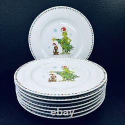 Williams Sonoma The Grinch DINNER PLATE Plates Set 8 Christmas Holiday Zrich