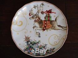 Williams Sonoma Twas The Night Before Christmas Set Of 6 Deer Dinner Plates