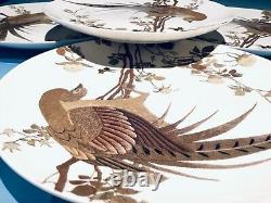 Williams Sonoma Walden birds dinner plates and 4 napkins set made in Italy 8pc