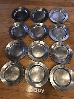Wilton RWP Armetale Pewter Dinner Plates 10.5 Set of 12 Good Condition