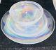 X12 Artistic Accents Turkish Pearl White Opal Iridescent Glass Dinner Plate Set